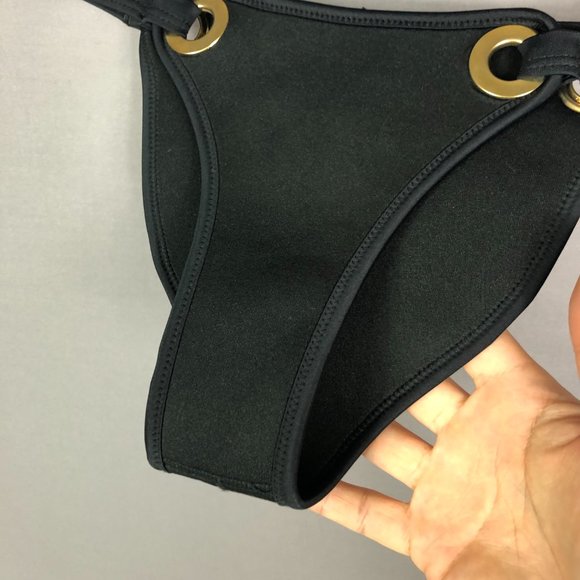 Nasty Gal Womens In Hot Water Scuba Bikini Bottom in Black Size L… - Picture 5 of 12